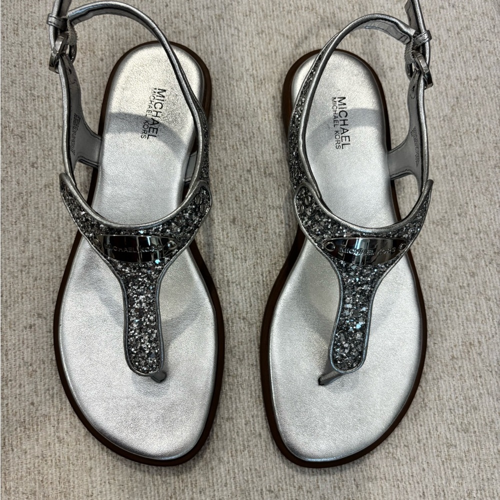 Michael Kors Glittery Silver Sandals